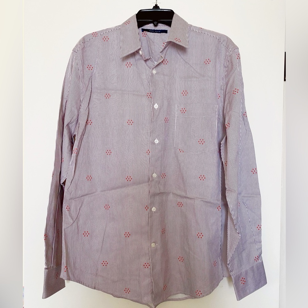 NWT Perris Ellis Men Stripe Shirt - Large
